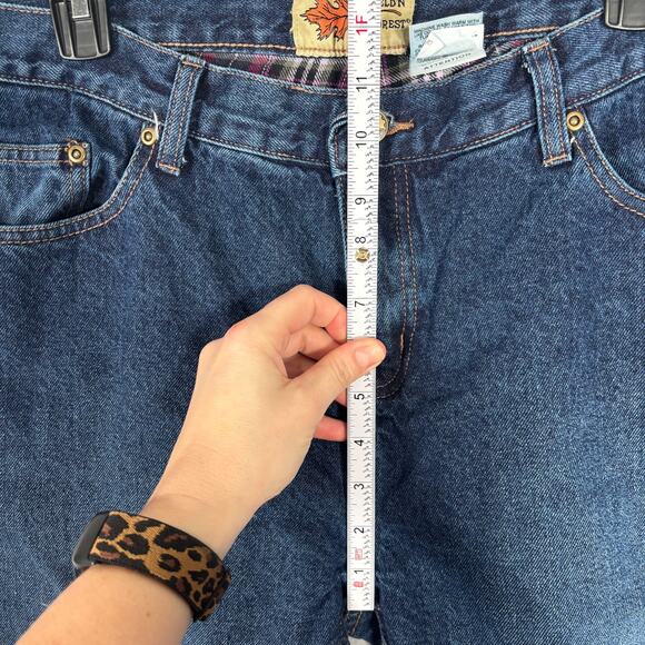 Flannel Lined Jean Women 12 Short Insulated Warm Thermal Soft Pink Plaid Outdoor - Picture 7 of 11